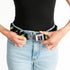 Grateful Dead - Steal Your Face Seatbelt Belt - Steal Your Face w/Lightning Bolt Repeat Black/Rasta Webbing - StealieShop