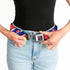 Grateful Dead - Steal Your Face Seatbelt Belt - Steal Your Face w/Lightning Bolt Repeat Red/White/Blue Webbing - StealieShop
