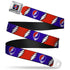 Grateful Dead - Steal Your Face Seatbelt Belt - Steal Your Face w/Lightning Bolt Repeat Red/White/Blue Webbing - StealieShop