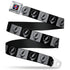 Grateful Dead - Steal Your Face Seatbelt Belt - Steal Your Face Blocks Black/White-Gray/Black Webbing - StealieShop