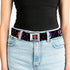 Grateful Dead - Steal Your Face Seatbelt Belt - Steal Your Face Repeat w/Mini Lightning Bolt Black/Red/White/Blue Webbing - StealieShop