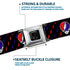 Grateful Dead - Steal Your Face Seatbelt Belt - Steal Your Face Repeat w/Mini Lightning Bolt Black/Red/White/Blue Webbing - StealieShop