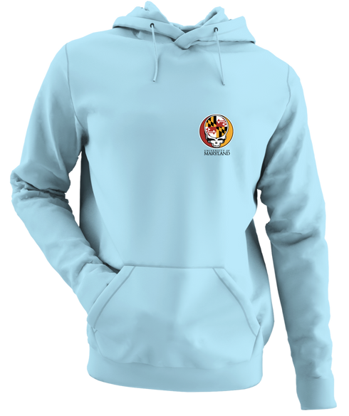 University of Maryland - Premium Grateful Dead Left Chest Hoodie - Light Blue - 1