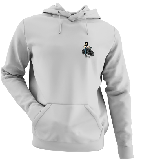 Jerry and His Hog - Life is dead.® - Premium Grateful Dead Left Chest Hoodie - Sport Grey