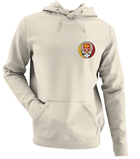 Kansas City Football - Premium Grateful Dead Left Chest Hoodie - Sand - 3
