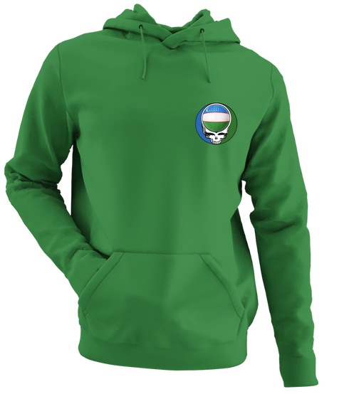 Uzbekistan FIFA World Cup - Premium Grateful Dead Left Chest Hoodie - Irish Green