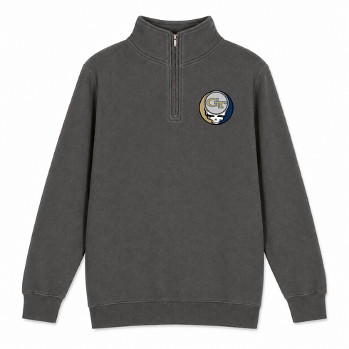 Georgia Tech - Premium Grateful Dead Quarter-Zip Pullover - Charcoal - 5