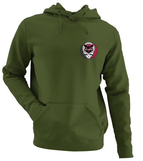 Atlanta Football - Premium Grateful Dead Left Chest Hoodie - Military Green - 7