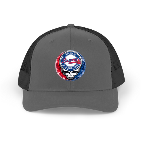 Atlanta Braves Crystal Stealie Stealie Grateful Dead Trucker Cap