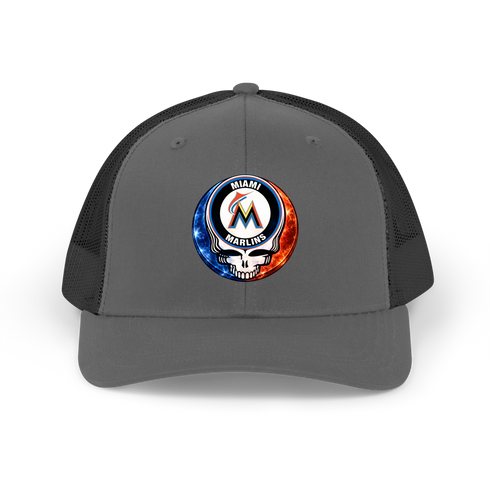 Miami Marlins Crystal Stealie Stealie Grateful Dead Trucker Cap
