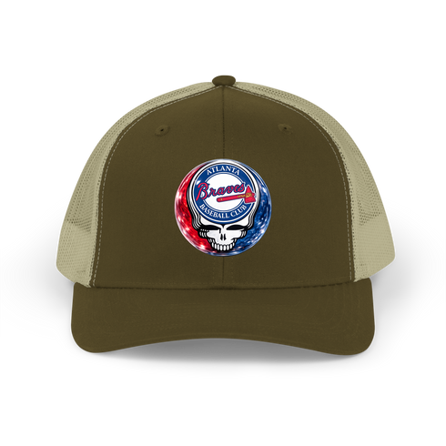 Atlanta Braves Crystal Stealie Stealie Grateful Dead Trucker Cap