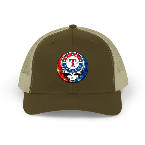 Texas Rangers Crystal Stealie Stealie Grateful Dead Trucker Cap