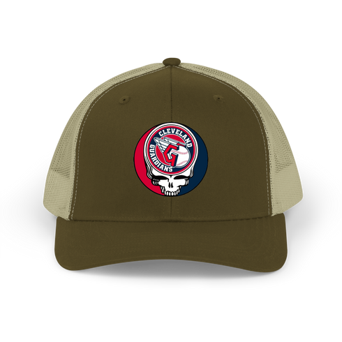 Cleveland Guardians Stealie Grateful Dead Trucker Cap