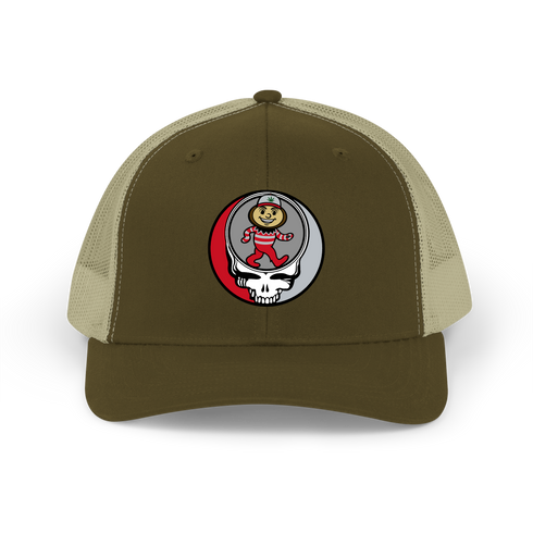 Ohio State Dancing Buckeye Stealie Stealie Grateful Dead Trucker Cap