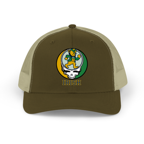 Notre Dame Dancing Leprechaun Stealie Grateful Dead Trucker Cap