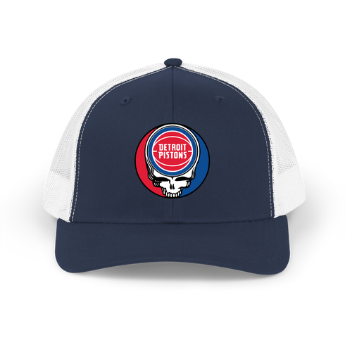 Detroit Pistons Stealie Grateful Dead Trucker Cap