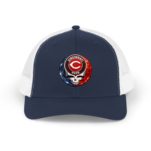 Cincinnati Reds Crystal Stealie Stealie Grateful Dead Trucker Cap