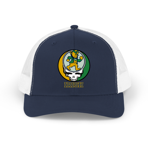 Notre Dame Dancing Leprechaun Stealie Grateful Dead Trucker Cap
