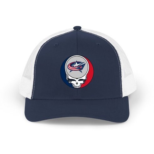 Columbus Blue Jackets Stealie Grateful Dead Trucker Cap