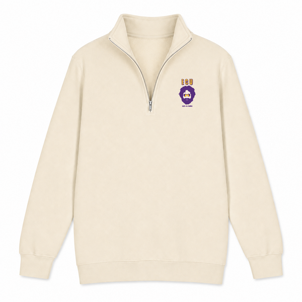 ECU Jerry - Life is dead.® - Premium Grateful Dead Quarter-Zip Pullover - Sand - 1