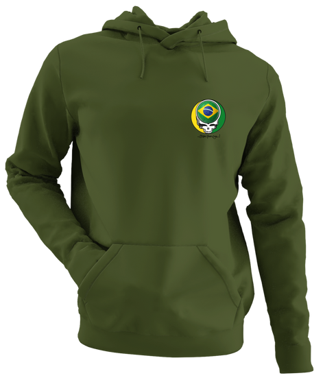 Brazil FIFA World Cup - Premium Grateful Dead Left Chest Hoodie - Military Green