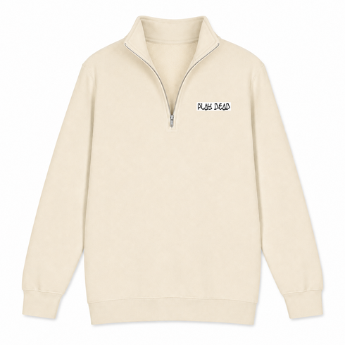 Play Dead - Premium Grateful Dead Quarter-Zip Pullover - Sand - 2