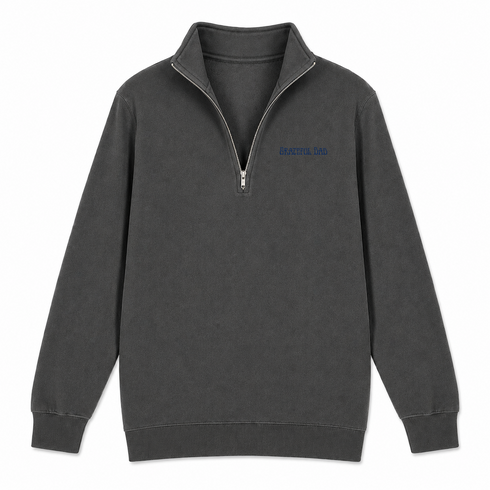 Grateful Dad - Premium Grateful Dead Quarter-Zip Pullover - Charcoal - 5