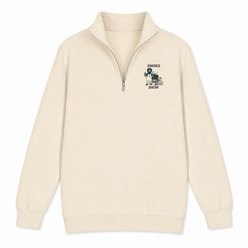 Smoke Show - Life is dead.® - Premium Grateful Dead Quarter-Zip Pullover - Sand - 2