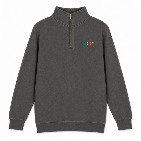Dancing Bears - Premium Grateful Dead Quarter-Zip Pullover - Charcoal - 5