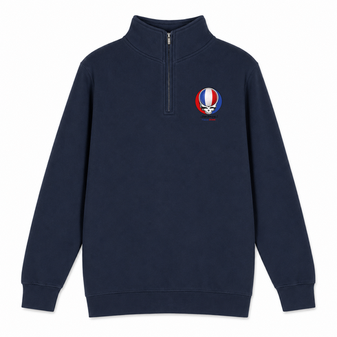 France FIFA World Cup - Premium Grateful Dead Quarter-Zip Pullover - Navy - 3