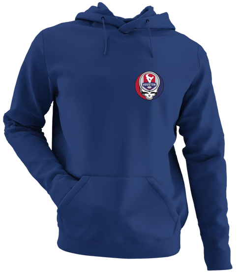 Houston Football - Premium Grateful Dead Left Chest Hoodie - Navy - 2