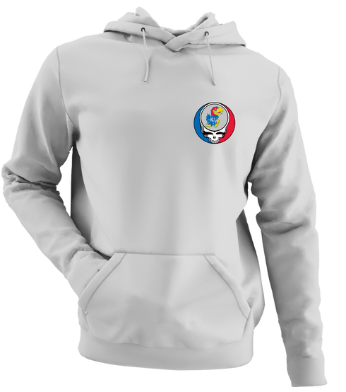 University of Kansas - Premium Grateful Dead Left Chest Hoodie - Sport Grey - 9