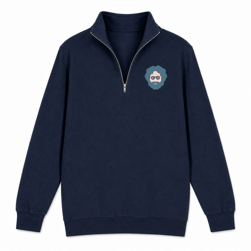 Jerry - Life is dead.® - Premium Grateful Dead Quarter-Zip Pullover - Navy - 4