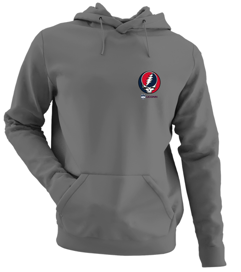 University of Connecticut - Premium Grateful Dead Left Chest Hoodie - Charcoal - 8