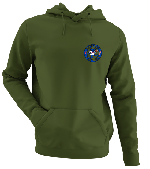 Buffalo Football Dancing Bear - Premium Grateful Dead Left Chest Hoodie - Military Green