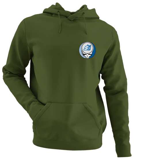 Sonoma State University - Premium Grateful Dead Left Chest Hoodie - Military Green - 7
