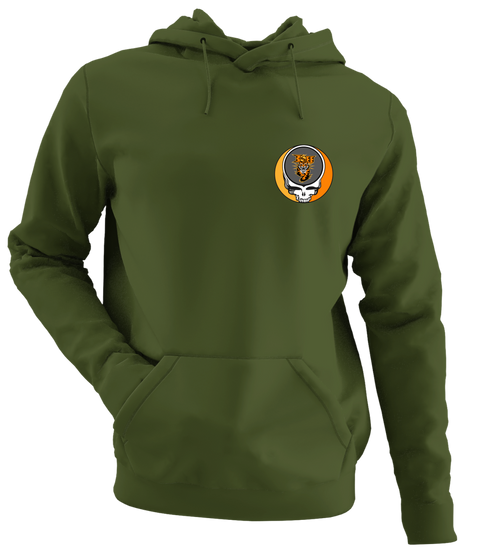 Idaho State University - Premium Grateful Dead Left Chest Hoodie - Military Green