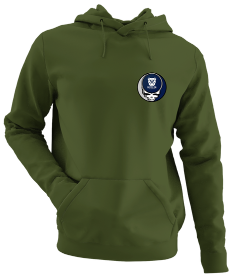 Butler University - Premium Grateful Dead Left Chest Hoodie - Military Green - 7