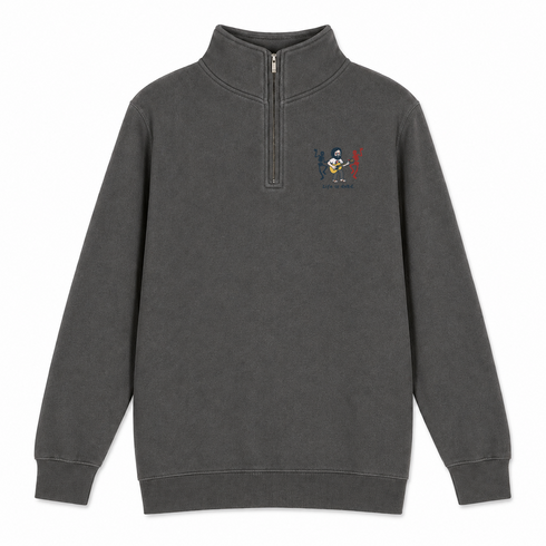Jerry and His Friends - Life is dead.® - Premium Grateful Dead Quarter-Zip Pullover - Charcoal - 5