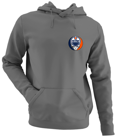 Edmonton Oilers - Premium Grateful Dead Left Chest Hoodie - Charcoal - 8