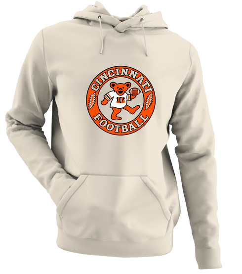 Cincinnati Football Dancing Bear - Premium Grateful Dead Hoodie - Sand