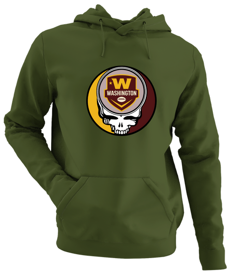 Washington Football - Premium Grateful Dead Hoodie - Military Green - 7
