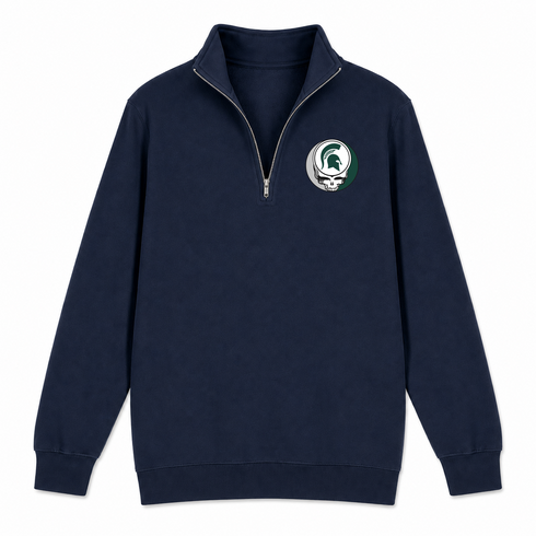 Michigan State University - Premium Grateful Dead Quarter-Zip Pullover - Navy - 3