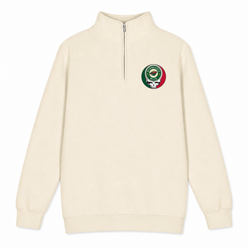 Minnesota Wild - Premium Grateful Dead Quarter-Zip Pullover - Sand - 2