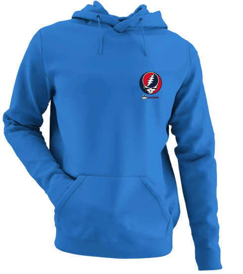 University of Connecticut - Premium Grateful Dead Left Chest Hoodie - Heather Royal - 5