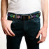Grateful Dead - Black Buckle Web Belt - Dancing Bears Black/Multi Color Webbing - StealieShop