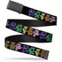 Grateful Dead - Black Buckle Web Belt - Dancing Bears Black/Multi Color Webbing - StealieShop