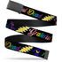 Grateful Dead - Black Buckle Web Belt - Grateful Dead Script w/Bears & Skeletons Black/Multi Color Webbing - StealieShop