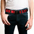 Grateful Dead - Black Buckle Web Belt - Grateful Dead Text w/Skull & Roses Red Webbing - StealieShop