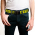 Grateful Dead - Black Buckle Web Belt - Grateful Dead Text w/Skull & Roses Yellow Webbing - StealieShop